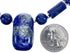 Genuine Sterling Silver Lapis Bead Necklace And Pendant KX120902